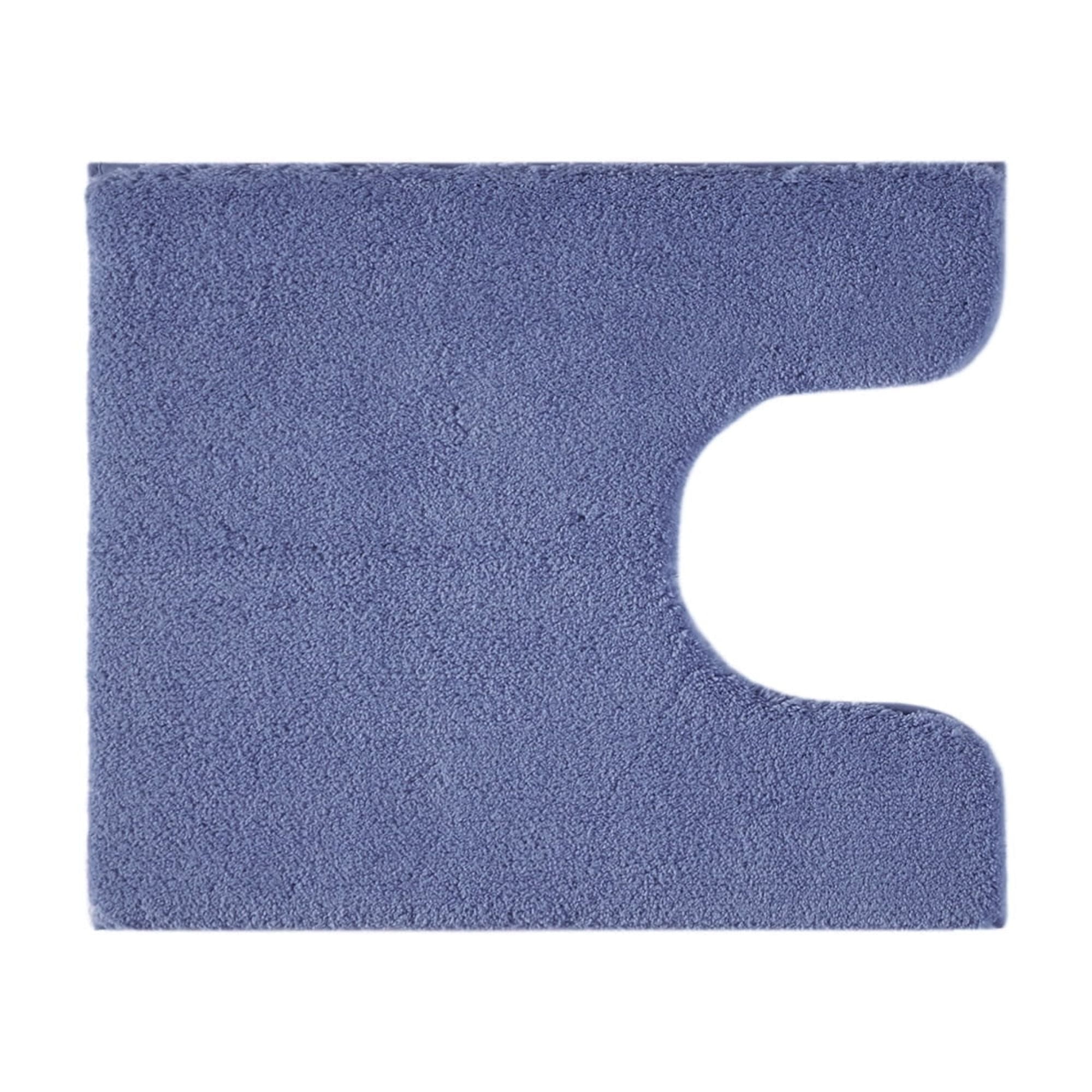 Blue Contour Microfiber Bath Rug with Quick-Dry Technology
