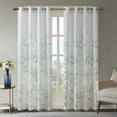 thumbnail image 1 of Madison Park Botanical Pattern Adult Indoor Burnout Window Panel 50 inch x 84 inch Turnout Curtains in Aqua, 1 of 5