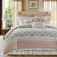 thumbnail image 1 of Madison Park Cal King Comforter Set with Lace, Taping Pintucked, Blush, 9-Piece, 1 of 8