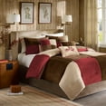 thumbnail image 1 of Madison Park Cal King Jackson Blocks 7-Piece Comforter Set, Red, 1 of 5