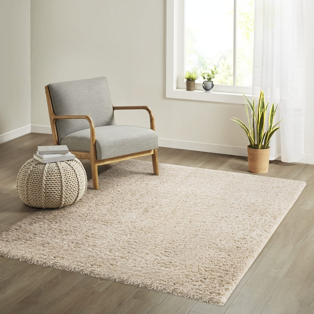 Madison Park Camdyn Woven Turkish Area Rug, Cream - 6x9'