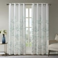 thumbnail image 1 of Madison Park Cecily Rayon Polyester Burnout Printed Window Panel in Aqua Blue, 1 of 5