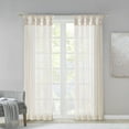 thumbnail image 1 of Madison Park Ceres 2-Piece Twisted Tab Voile Sheer Window Pair, Ivory, 50"x63", 1 of 5
