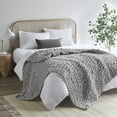 thumbnail image 1 of Madison Park Chenille Chunky Knit Handmade Throw, 50" W x 60" L, Grey, 1 of 5