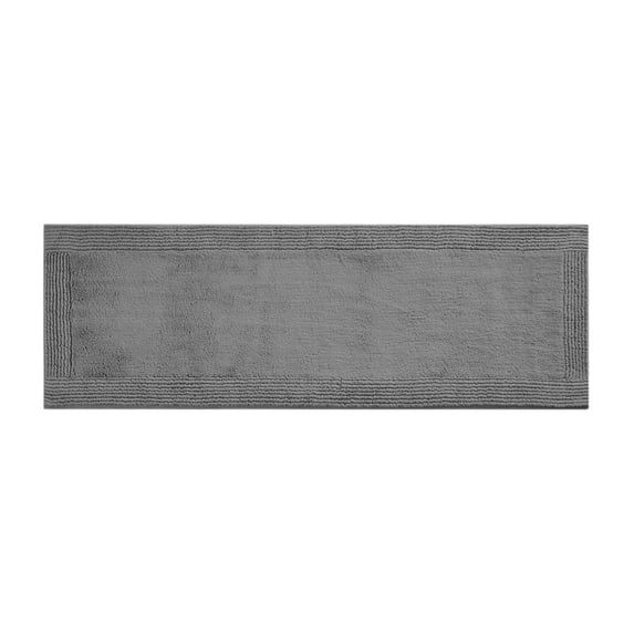 Home Essence Reversible 100% Cotton Tufted Bath Rug, 3000 GSM Ultra Absorbent, 24"W x 72"L, Charcoal