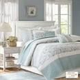 thumbnail image 1 of Madison Park Dawn 6-Piece Cotton Percale Printed Coverlet Set in Blue, 1 of 5