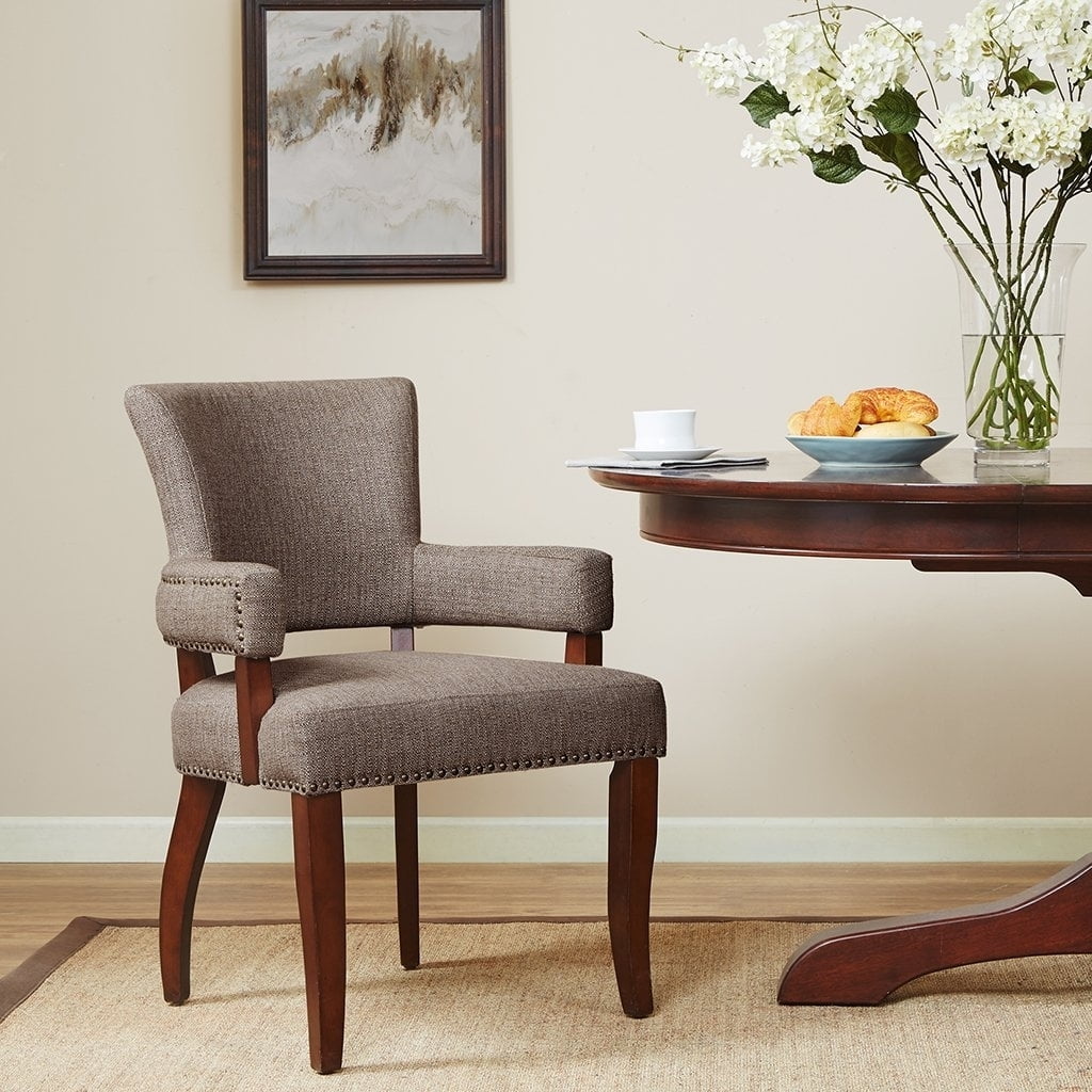 Madison Park Dawson Arm Dining Chair Brown See below