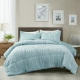 thumbnail image 1 of Madison Park Duke Luxe Faux Fur Reversible Comforter Set, Aqua - Full/Queen, 1 of 5