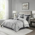 thumbnail image 1 of Madison Park Emilia Cal King 12 Piece Jacquard Comforter Set with Bed Sheets in Silver, 1 of 6