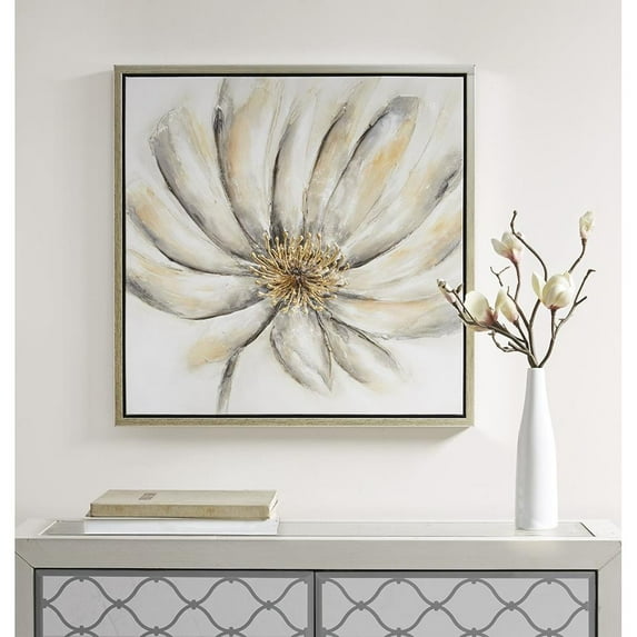 Madison Park Enchanted Floral Framed Canvas with Embellishment