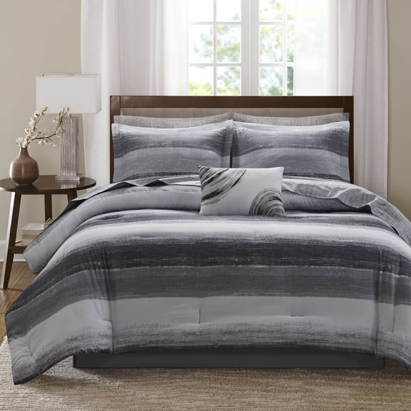 Madison Park Essentials 7 Piece Comforter Set with Cotton Bed Sheets