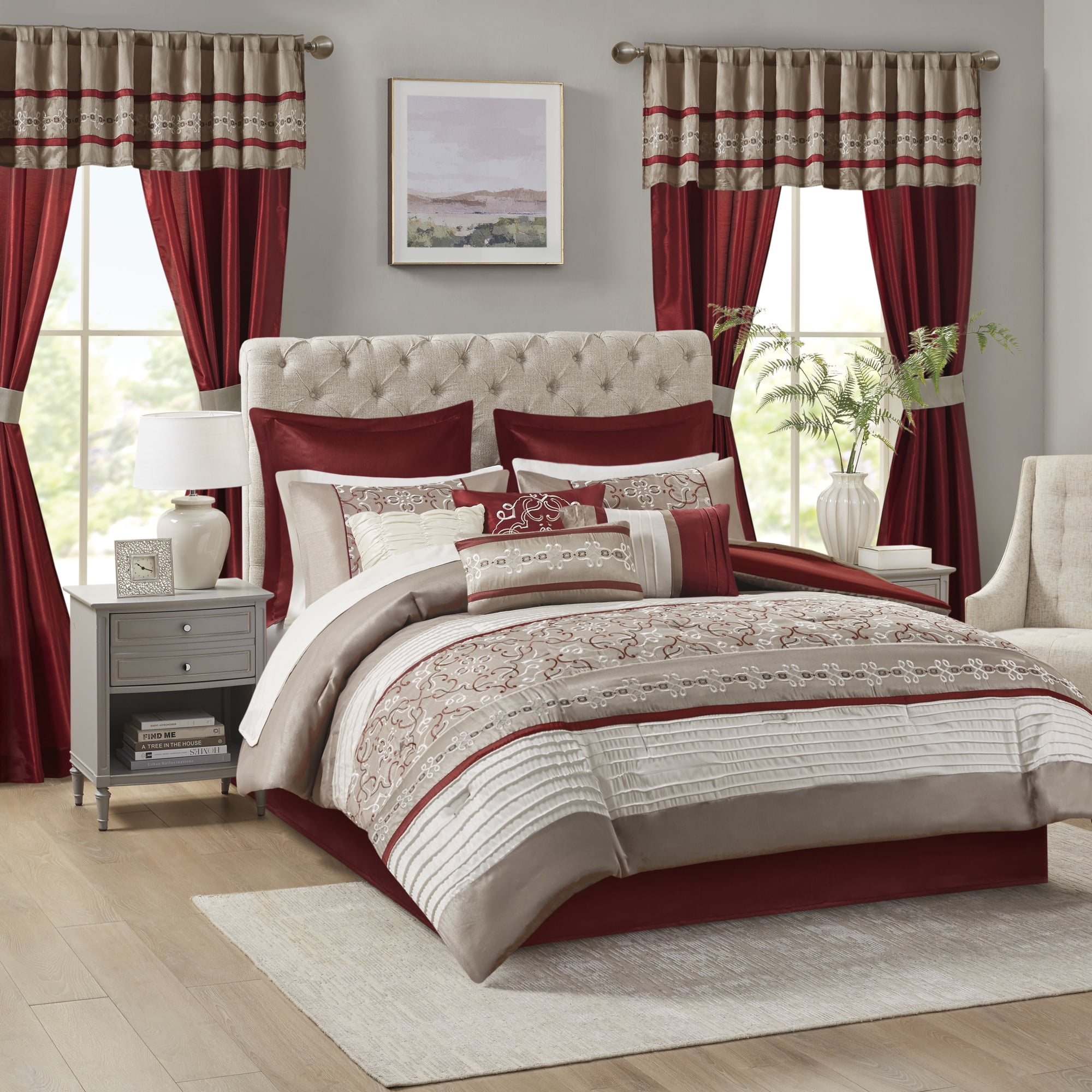 Madison Park Essentials Embroidered 24 Piece Room in a Bag Comforter Set
