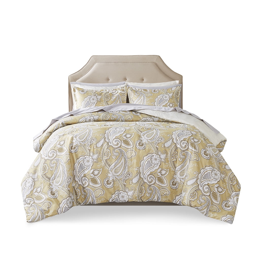 King Gray Paisley Microfiber Bed in a Bag Set