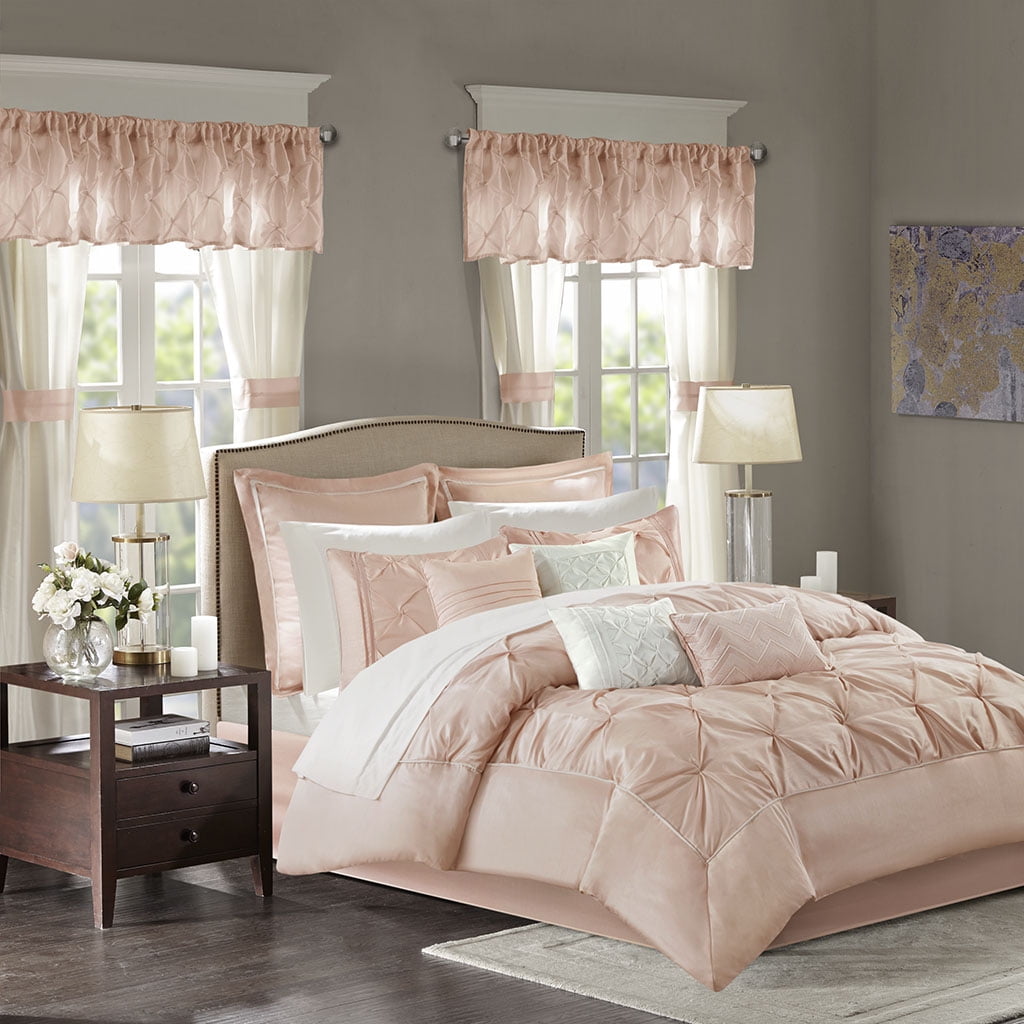 Blush Microfiber California King Down Alternative Bedding Set