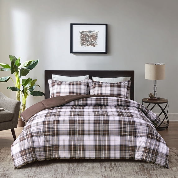Madison Park Essentials Parkston 3Pc Microfiber Full/Queen Comforter Set - Brown