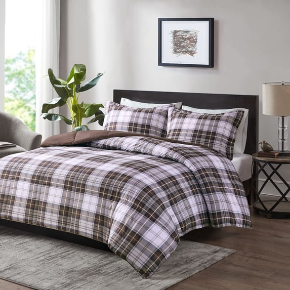 Madison Park Essentials Parkston 3Pc Microfiber King/Cal Comforter Set - Brown
