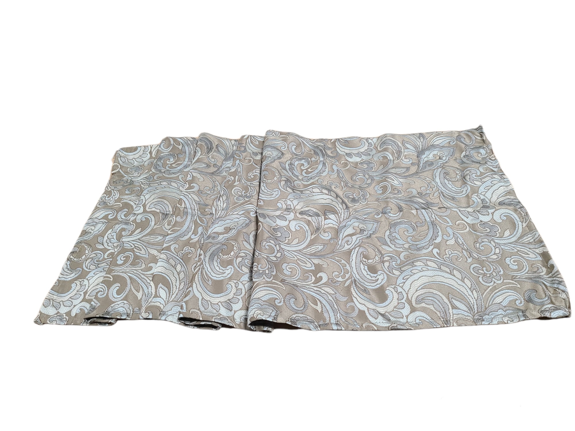 Collections Etc Allison Jacquard Rod Pocket Curtain Set with Braided Tiebacks