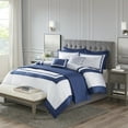 thumbnail image 1 of Madison Park Full/Queen All Season Comforter Set Coverlet Combo Set Collection with Decor Pillow 8-Piece Navy, 1 of 10