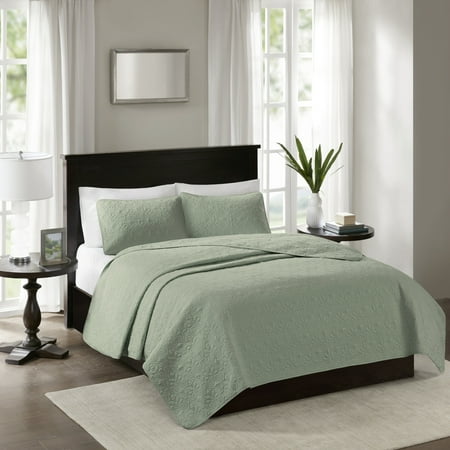 Madison Park Full/Queen Quebec 3-Piece Reversible Quilt Set, Seafoam