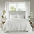 thumbnail image 1 of Madison Park Full/Queen Reversible Quilt Set 3-Piece Classic Stitch Design Summer Lightweight Coverlet Set with Scalloped Edge, White, 1 of 12