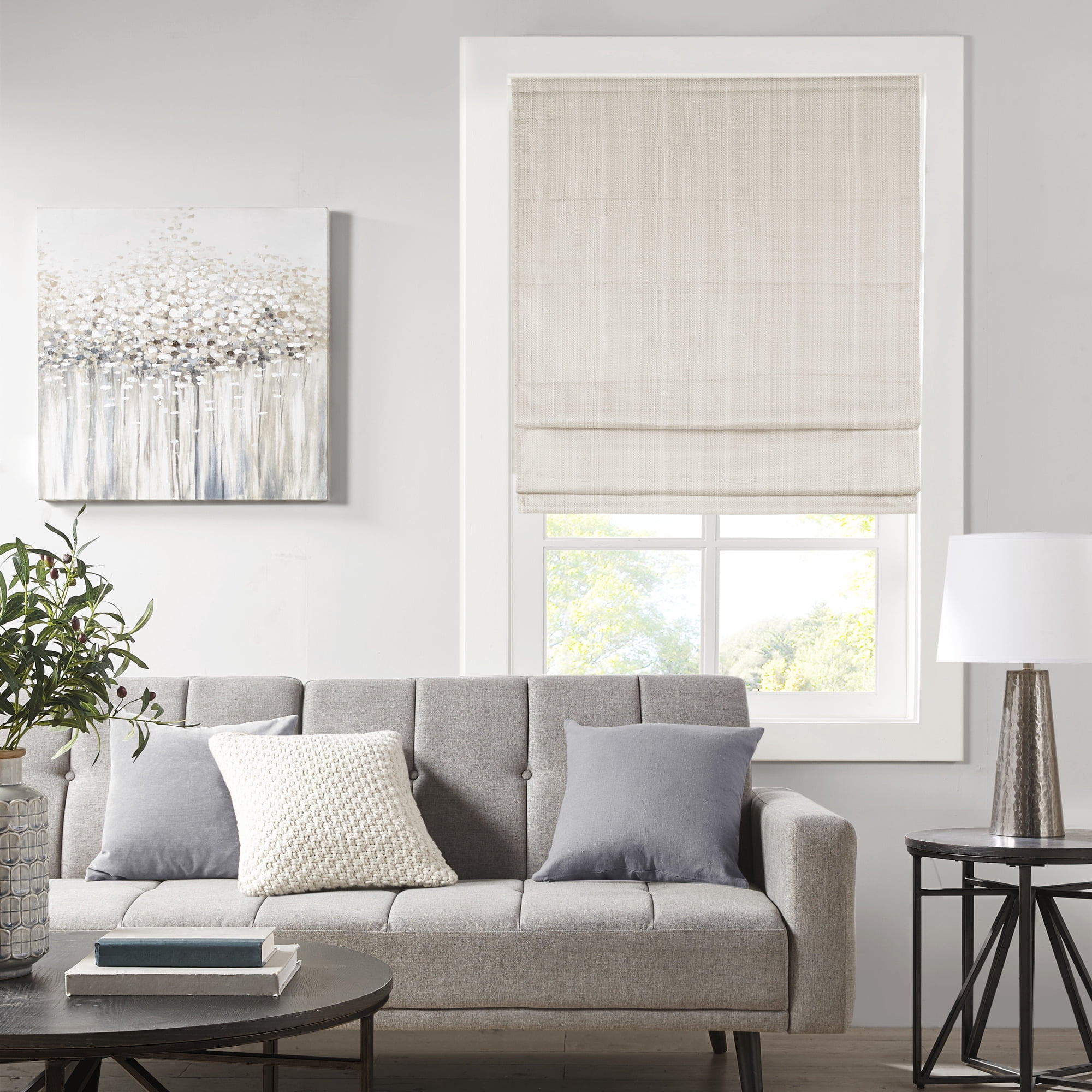 Madison Park Galen Basketweave Total Blackout Roman Shade Single Window ...