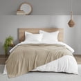 thumbnail image 1 of Madison Park Gauze 100% Cotton Lightweight Soft Cotton Blanket, King Blanket in Tan, 1 of 4