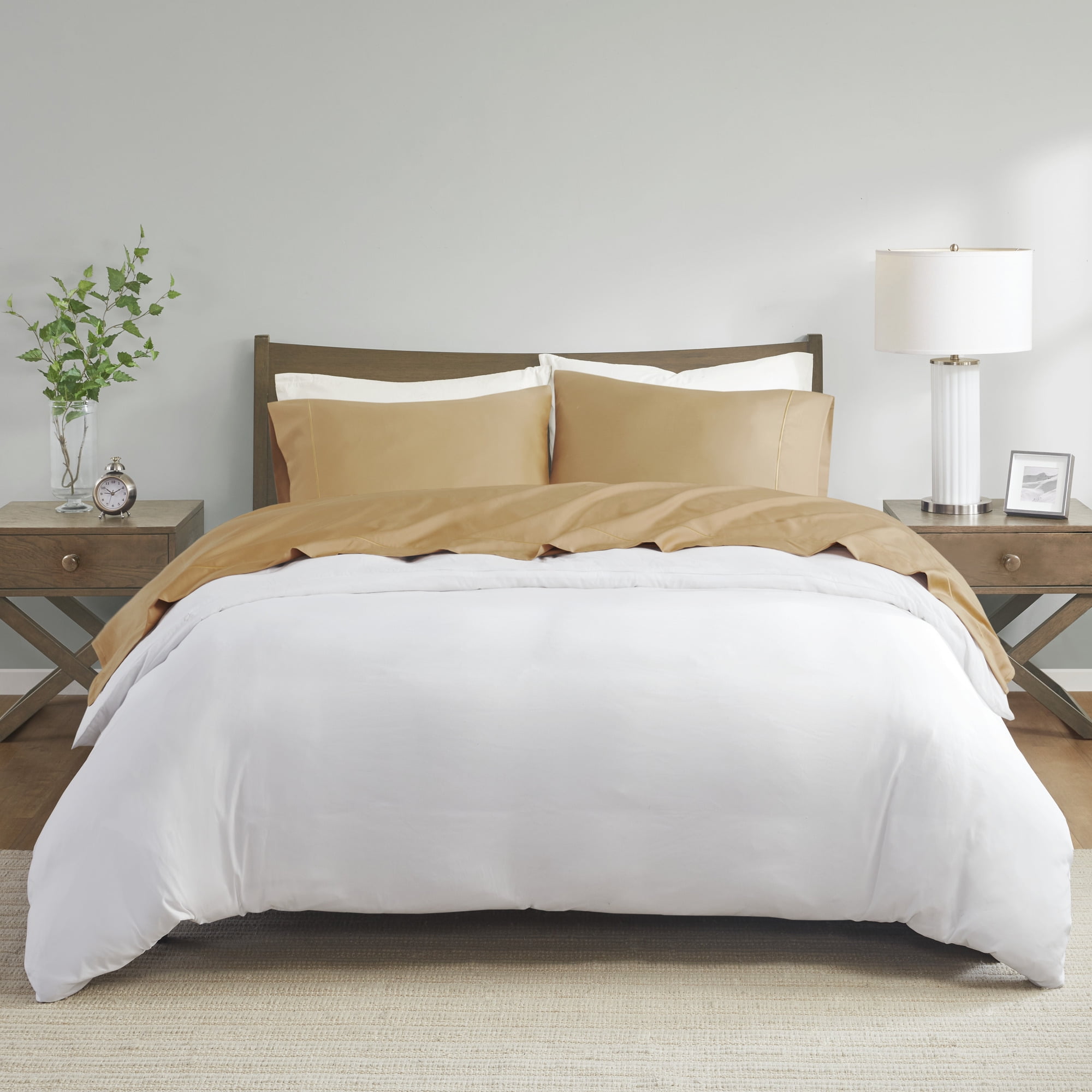 Gold Pima Cotton Sateen Split King Sheet Set