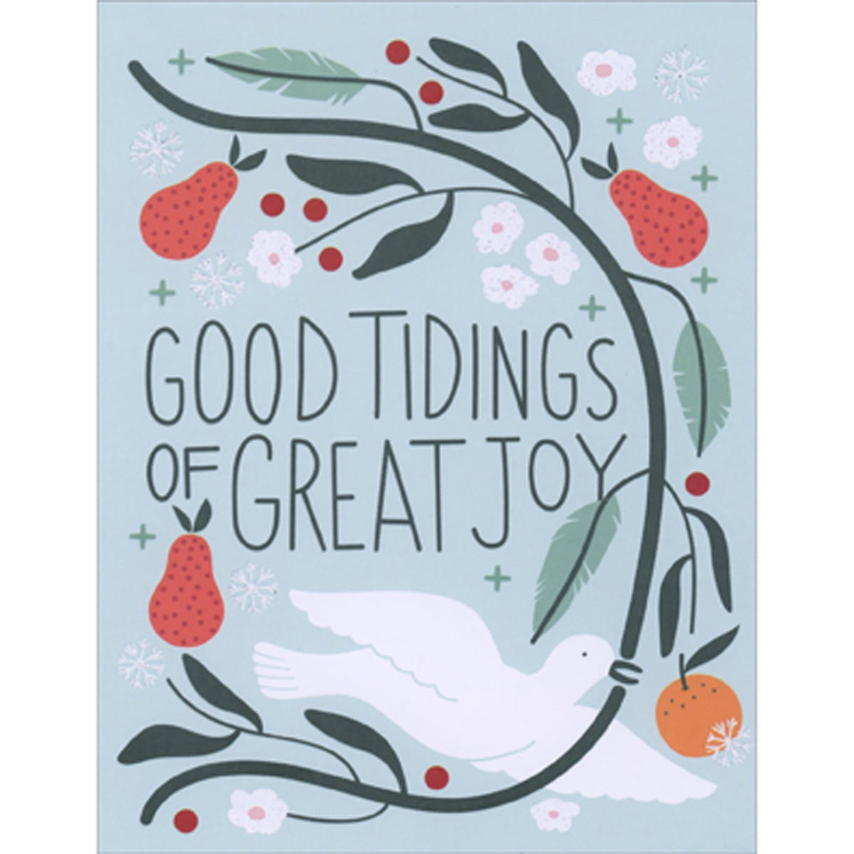 Madison Park Greetings Good Tidings of Great Joy: Dove, Flowers, Fruit and Stem Box of 10 Christmas / Holiday Cards