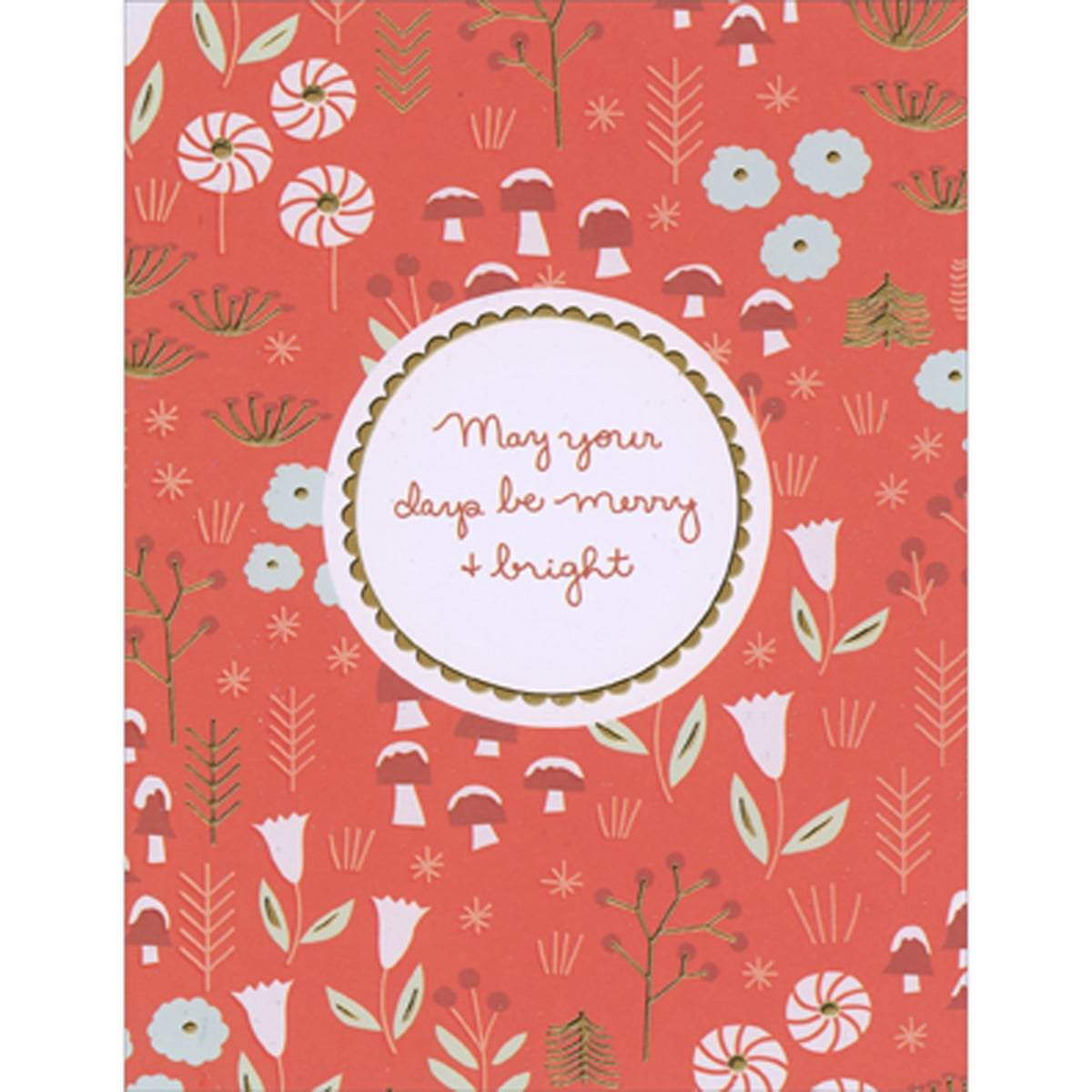 Madison Park Greetings May Your Days Be Merry and Bright: Flowers and Mushrooms Box of 10 Christmas Cards