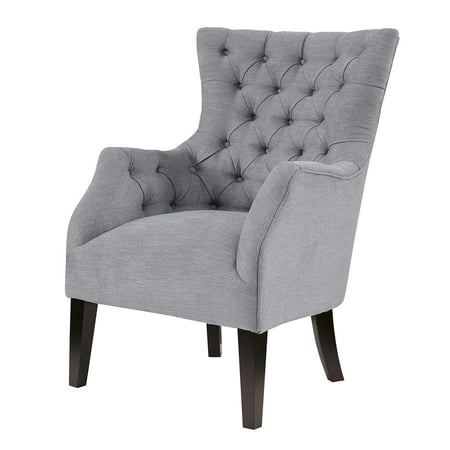 Madison Park Hannah Button Tufted Wing Chair - Ivory - See below