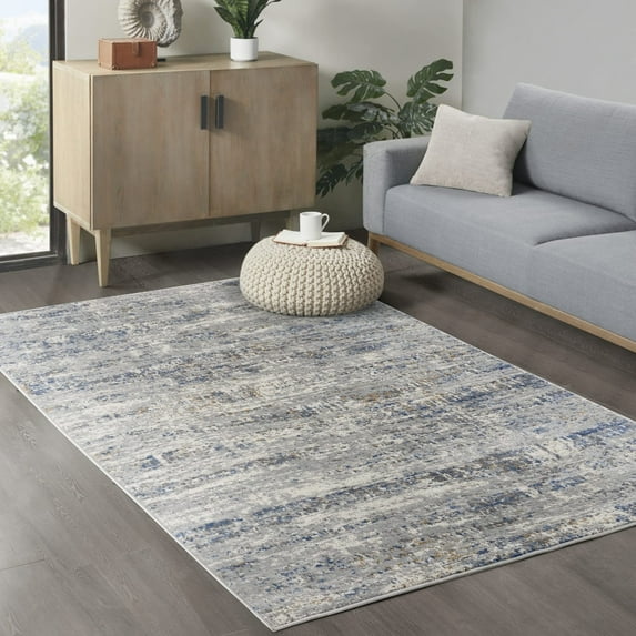 Madison Park Harley Woven Turkish Area Rug, Blue/Cream - 5x7'