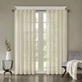 thumbnail image 1 of Madison Park Harper 2-Piece Solid Crushed Curtain Panel Pair in Cream, 42"x84", 1 of 7