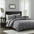 thumbnail image 1 of Madison Park Harper King/Cal King 3 Piece Velvet Quilt Set in Grey, 1 of 6