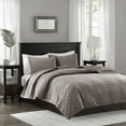 thumbnail image 1 of Madison Park Harper King/Cal King 3 Piece Velvet Quilt Set in Taupe, 1 of 7