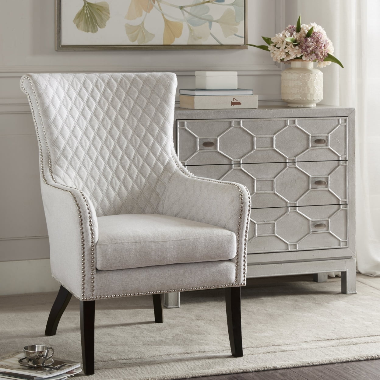 Madison Park Heston Accent Chair Natural/Morocco See below