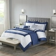 thumbnail image 1 of Madison Park King/Cal King All Season Comforter Set Coverlet Combo Set Collection with Decor Pillow 8-Piece Navy, 1 of 6