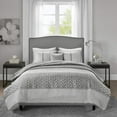 thumbnail image 1 of Madison Park King/Cal King Bedding Quilt Set Lightweight Navy Jacquard Geometric Coverlet Bedspread, 1 of 9