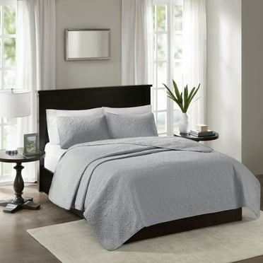 Madison Park King/Cal King Quebec 3-Piece Reversible Quilt Set, Grey