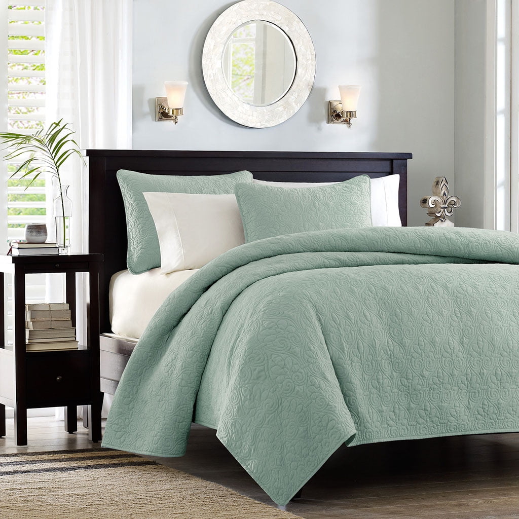 Madison Park King/Cal King Quebec 3-Piece Reversible Quilt Set, Seafoam