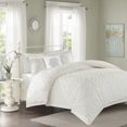 thumbnail image 1 of Madison Park King/Cal King Sabrina 4-Piece Tufted Chenille Comforter Set, Off-White, 1 of 5