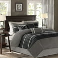 thumbnail image 1 of Madison Park King Palmer 7-Piece Comforter Set, Black, 1 of 6