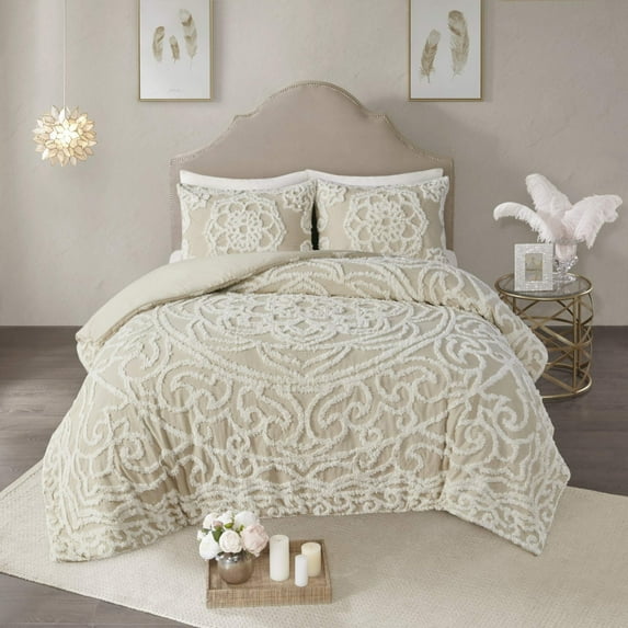 Madison Park Laetitia 100% Cotton Duvet - King/Cal King - Taupe