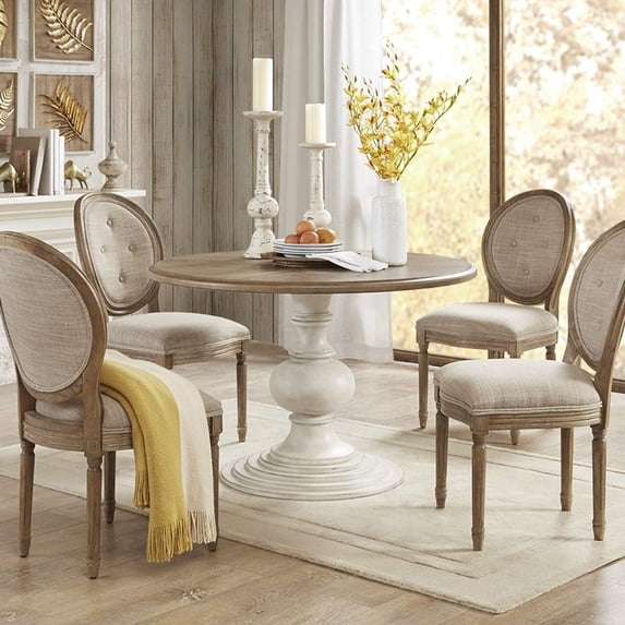 Madison Park Lexi Dining Table, Reclaimed Walnut/Antique Cream