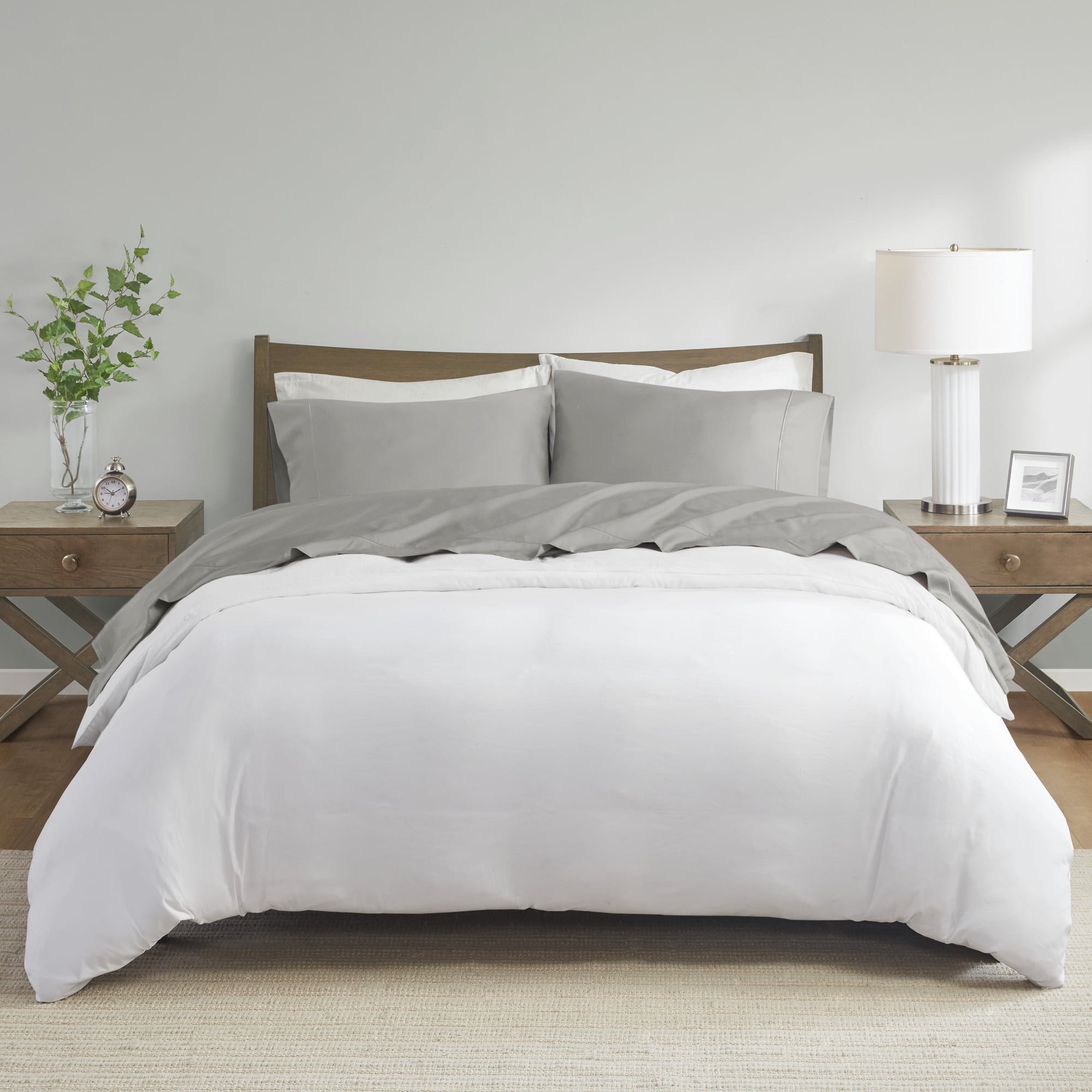 Light Grey King Size Cotton Sheet Set