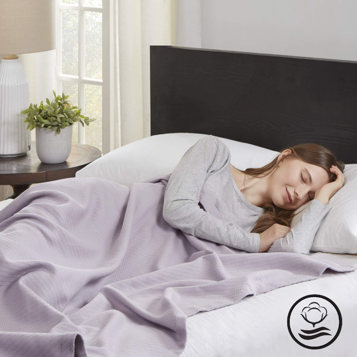 Madison Park Liquid Cotton Blanket Twin Lilac Walmart