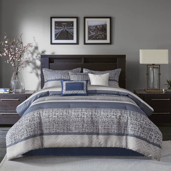 Madison Park Luxury Comforter Set - Cal King - Navy