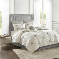 Madison Park Malia 6-Piece Farmhouse Embroidered Cotton Comforter Set in Ivory