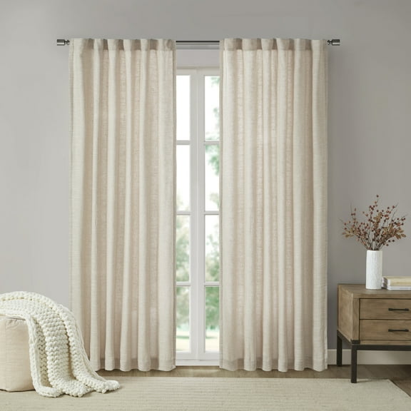 Madison Park Modern Curtain Thermal Insulation, 50x84", Off-White