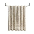Madison Park Jacquard Traditional Polyester Fabric Shower Curtain in Tan