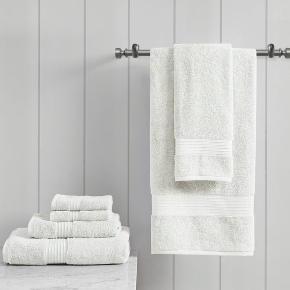 Madison Park Organic 6-Piece 100 Percent Cotton Towel Set in White